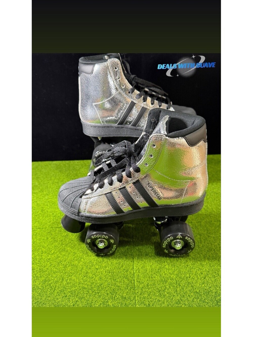 Adidas Originals Superstar 82 Silver metallic Roller Skates - 5.5W/4.5M!